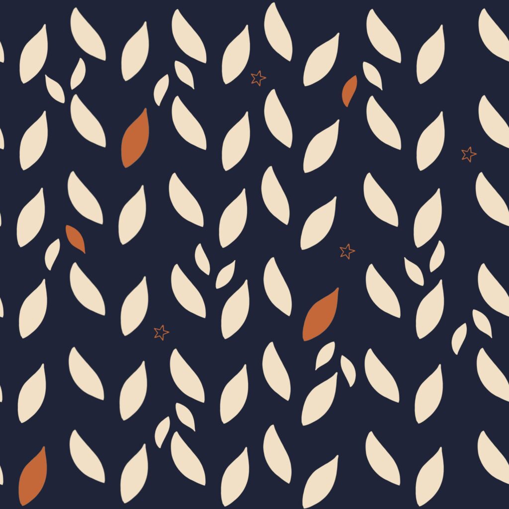 Pattern floral sans couture aux tons chauds et contrastés pour design de surface