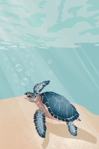 Illustration minimaliste d’un moment d’été calme